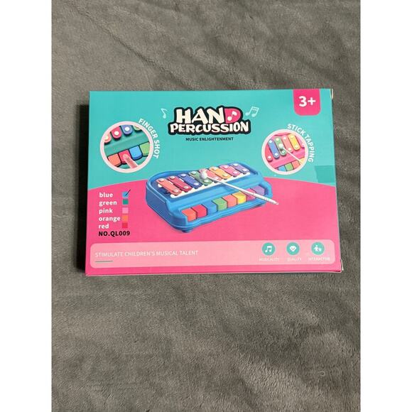 NWB‎ Hand Percussion 2 IN 1 Piano & 8 Tone Xylophone Blue Baby Toddler Toy - Picture 1 of 2